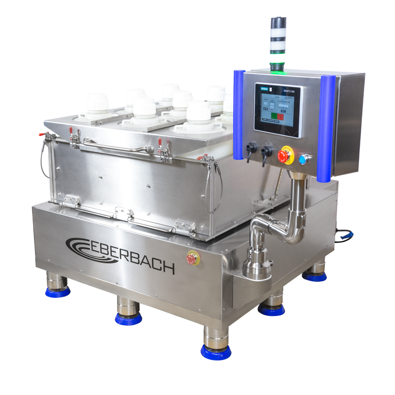 Large Capacity cGMP Suitable Orbital Shaker w/ Custom Top Carrier for Chromatography Resin Resuspension