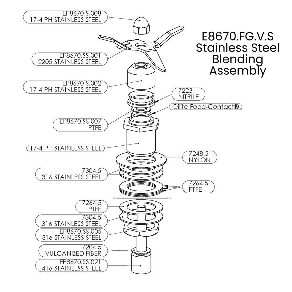 Eberbach E8670.FG.V.S Blending Assembly, engineered for efficient and consistent blending in laboratory applications with high durability and precision.